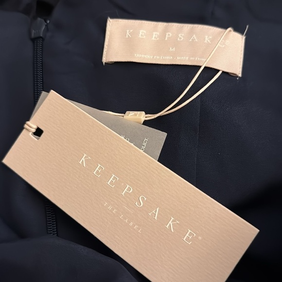 Keepsake The Label See You Now Ruffle Dress Navy Blue New with Tags - Picture 7 of 11